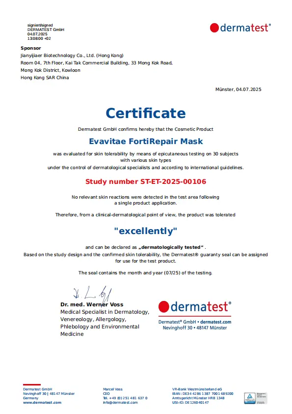 Evavitae FortiRepair Mask Certificate_00