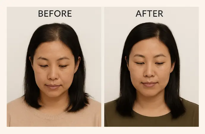 Postpartum Hair Loss Before after 2