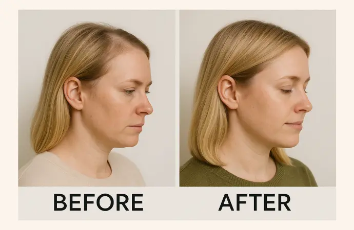 Postpartum Hair Loss Before after 3