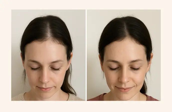 Postpartum Hair Loss Before after 7