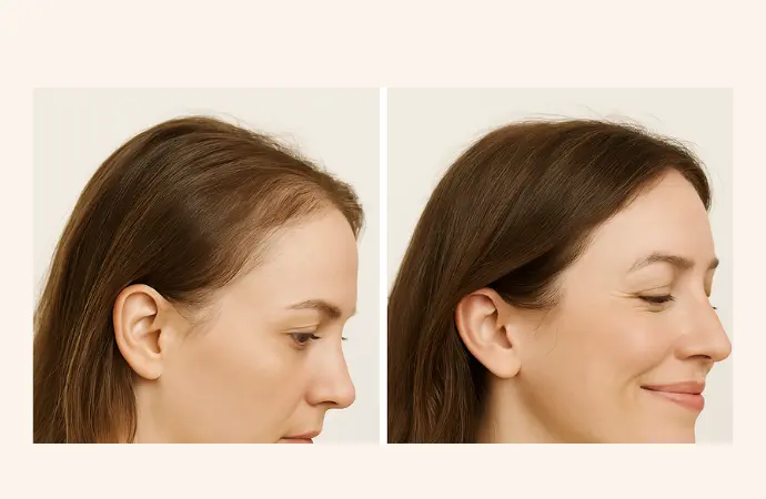 Postpartum Hair Loss Before after 8