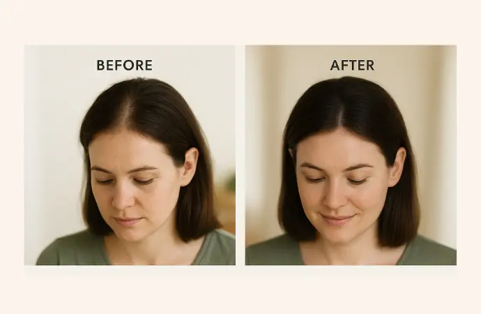 Postpartum Hair Loss Before after 9